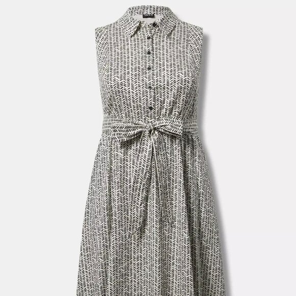 TORRID Midi Poplin Collared Shirtdress Size 3 - Picture 1 of 5